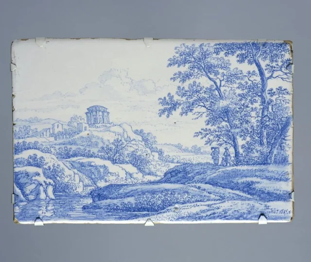 Plaat met Italianiserend landschap